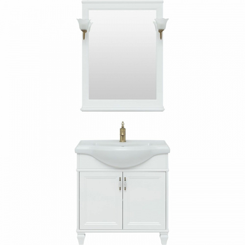 Комплект мебели для ванной Aquanet Валенса New Классик 80 273554 подвесной Белый матовый фото 3