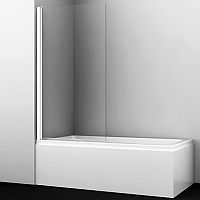 Шторка на ванну WasserKRAFT Berkel 80x140 48P01-80W профиль Белый стекло прозрачное