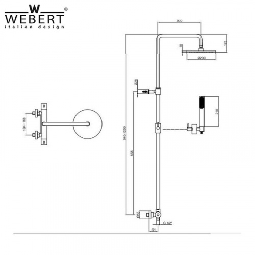 Душевая система Webert Elio EL980507015METAL Хром фото 4