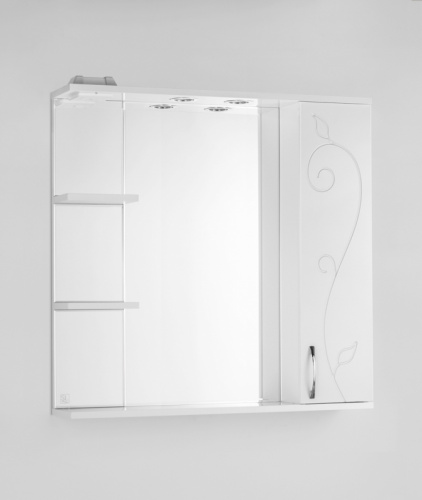 Зеркало со шкафом Style Line Эко фьюжн Панда 80 С с подсветкой Белый глянец фото 7