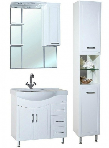 Зеркало со шкафом Bellezza Коралл 85 R 4612014001018 с подсветкой R Белое фото 3