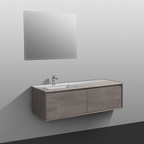 Комплект мебели для ванной Black&White Universe U909.1500 подвесной Пепельный фото 2