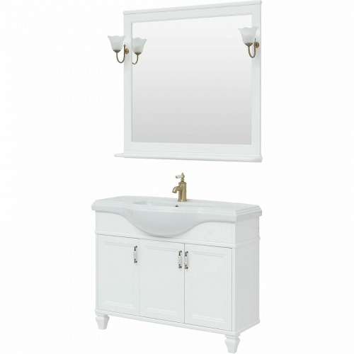 Комплект мебели для ванной Aquanet Валенса New Классик 105 273551 подвесной Белый матовый фото 6
