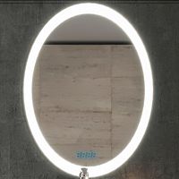Зеркало Бриклаер Вега 60 на взмах руки с подсветкой и часами