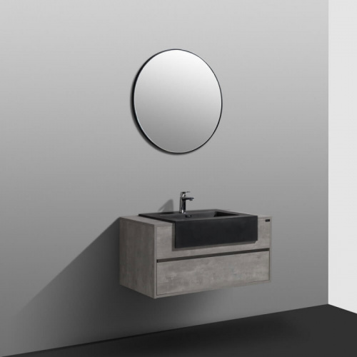Комплект мебели для ванной Black&White Universe U903.1000 подвесной Пепельный фото 3