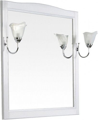 Зеркало ValenHouse Эллина 105 E105_ЗБ_ПС Белое патина Серебро с отверстиями под светильники фото 2