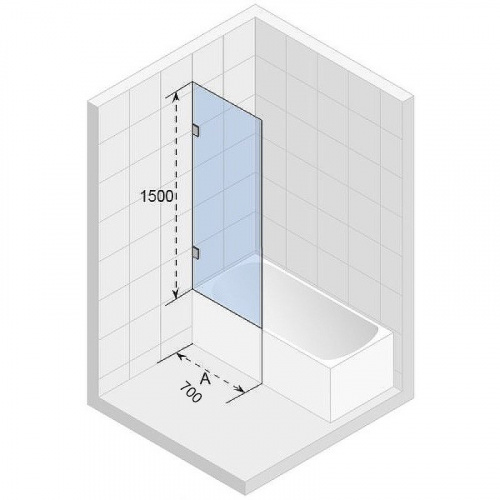 Шторка на ванну Riho VZ Scandic NXT X409 70х150 GX00503C0 профиль Хром стекло прозрачное фото 2
