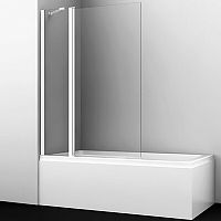 Шторка на ванну WasserKRAFT Berkel 110x140 48P02-110W профиль Белый стекло прозрачное